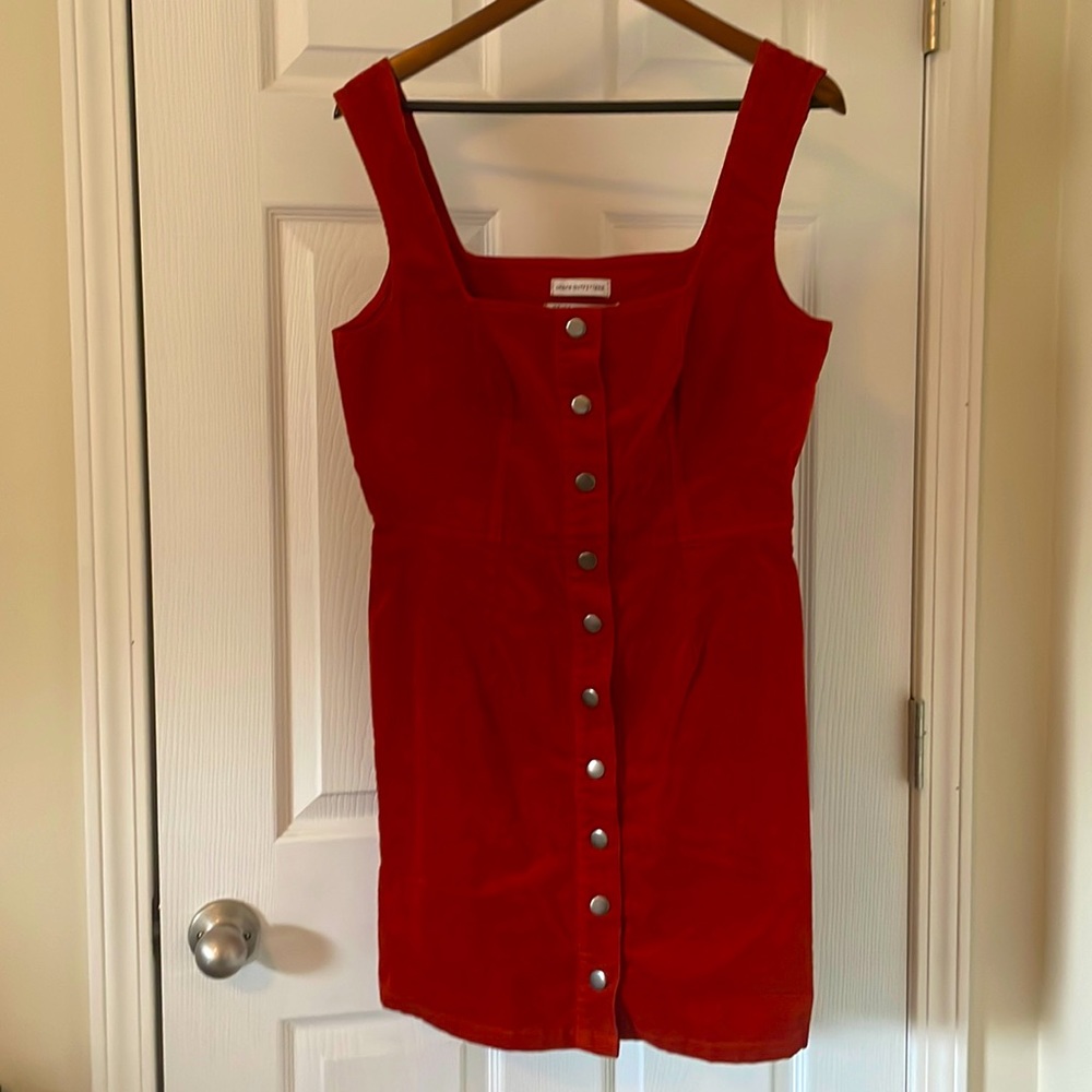 Urban Outfitters Rust Colored Corduroy Button Front Dress